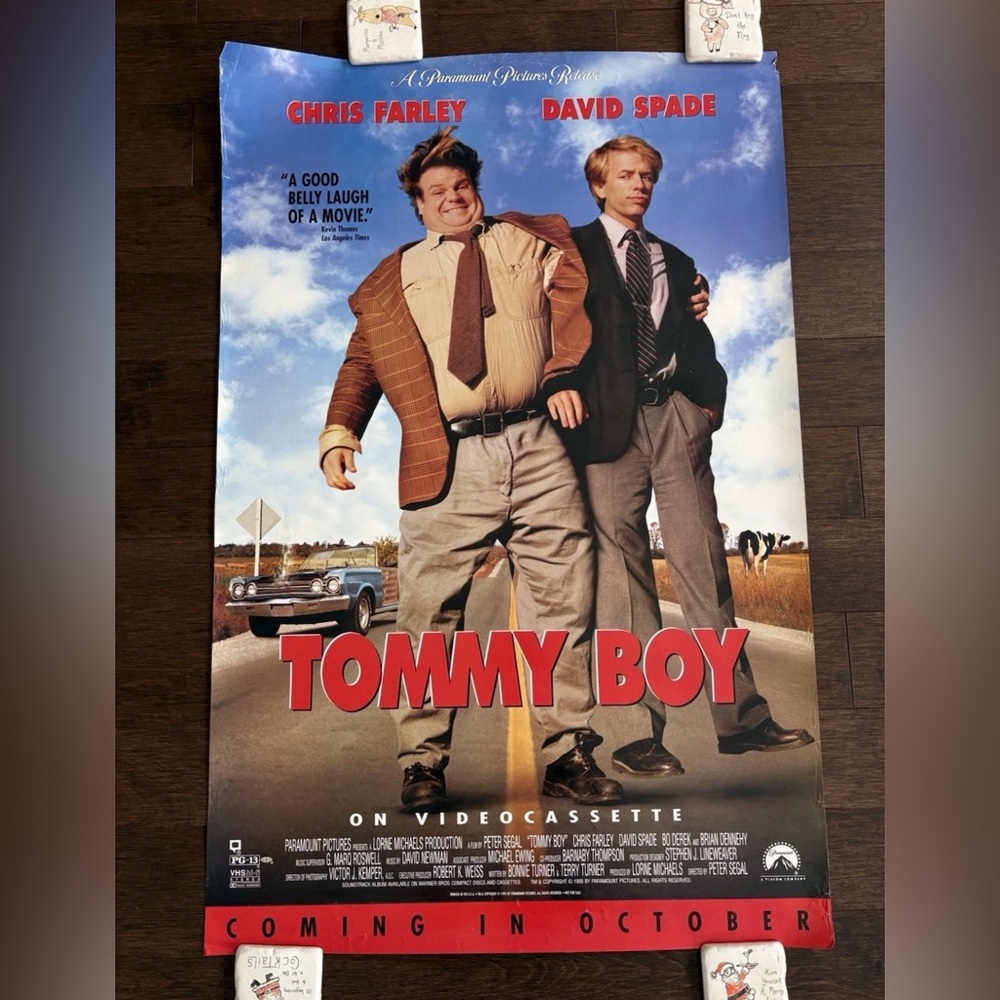 Tommy Boy ORIGINAL MOVIE POSTER 27x41.5 Chris Farley David Spade Canada Video